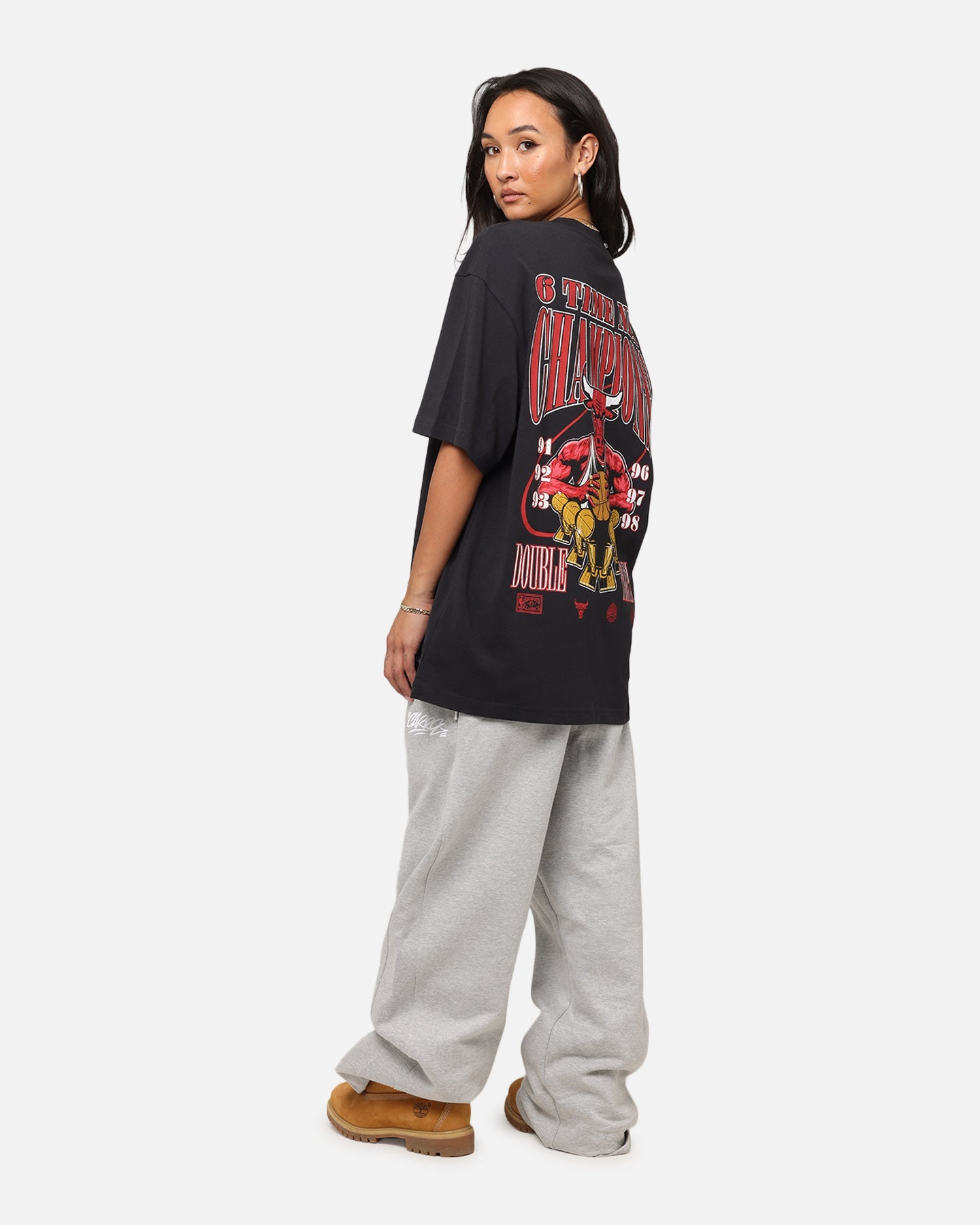 Mitchell & Ness Chicago Bulls 6-Time NBA Champions T-Shirt Faded Black Style001
