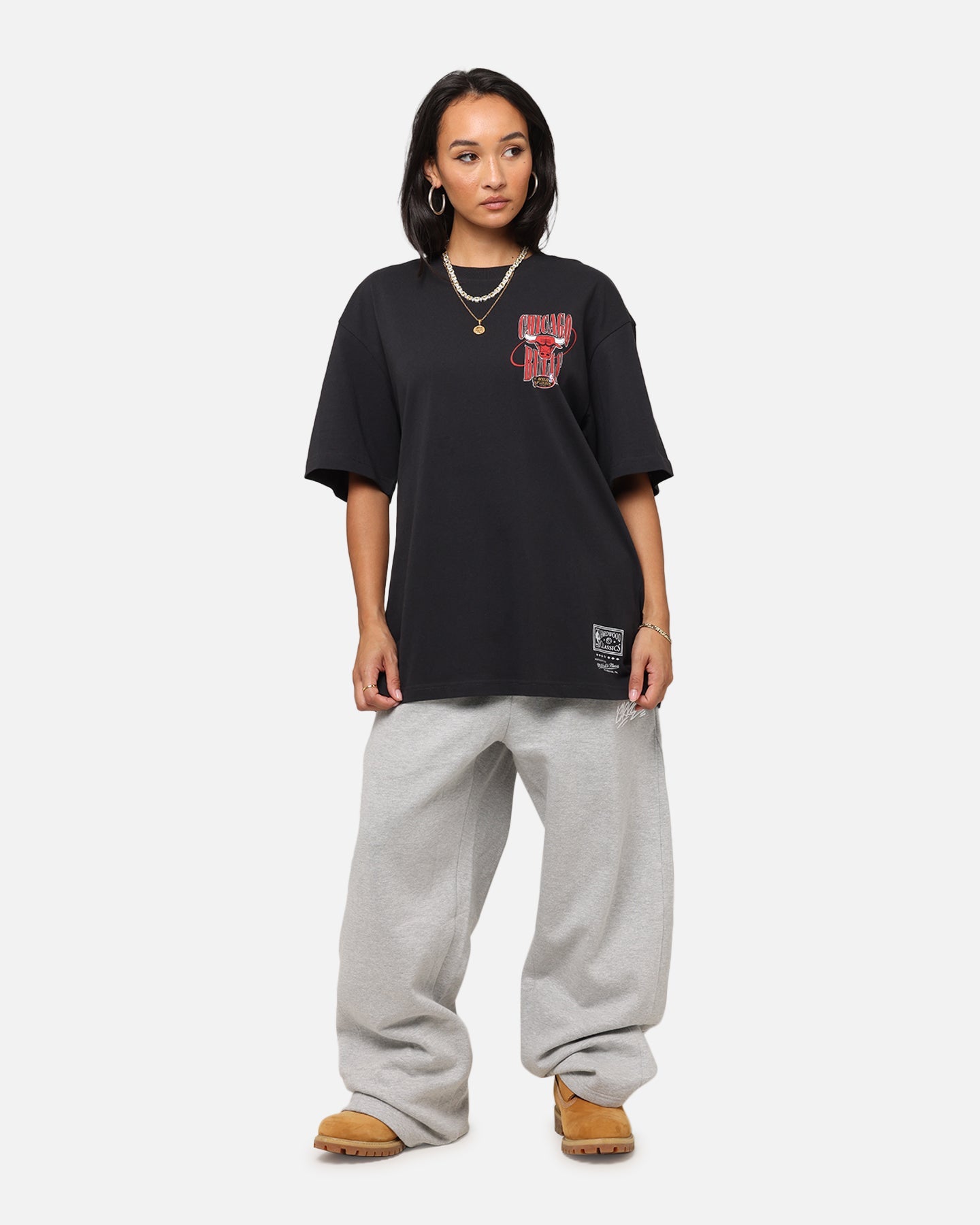 Mitchell & Ness Chicago Bulls 6-Time NBA Champions T-Shirt Faded Black Style001