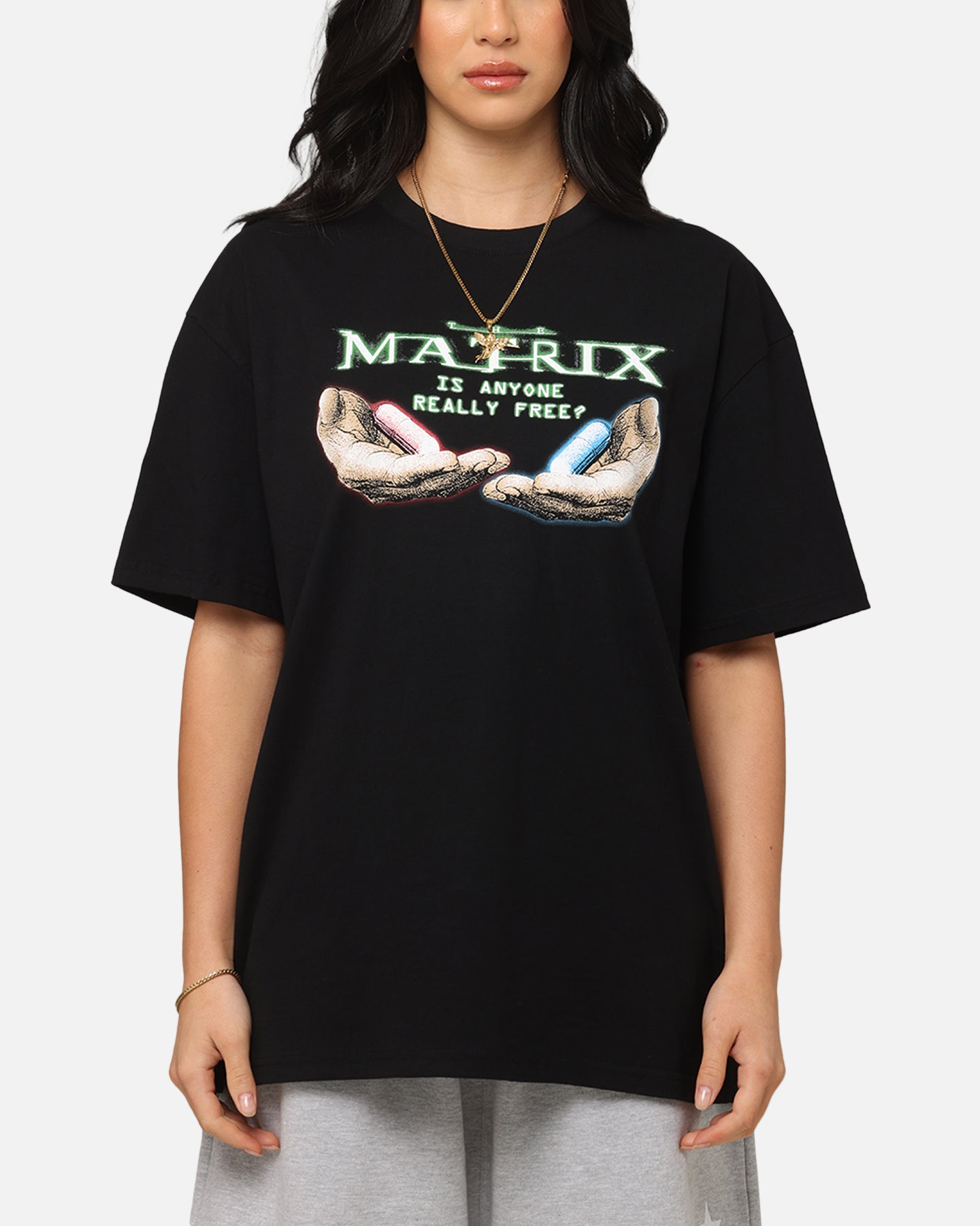 American Thrift X The Matrix Pills Heavy T-Shirt Black Style001