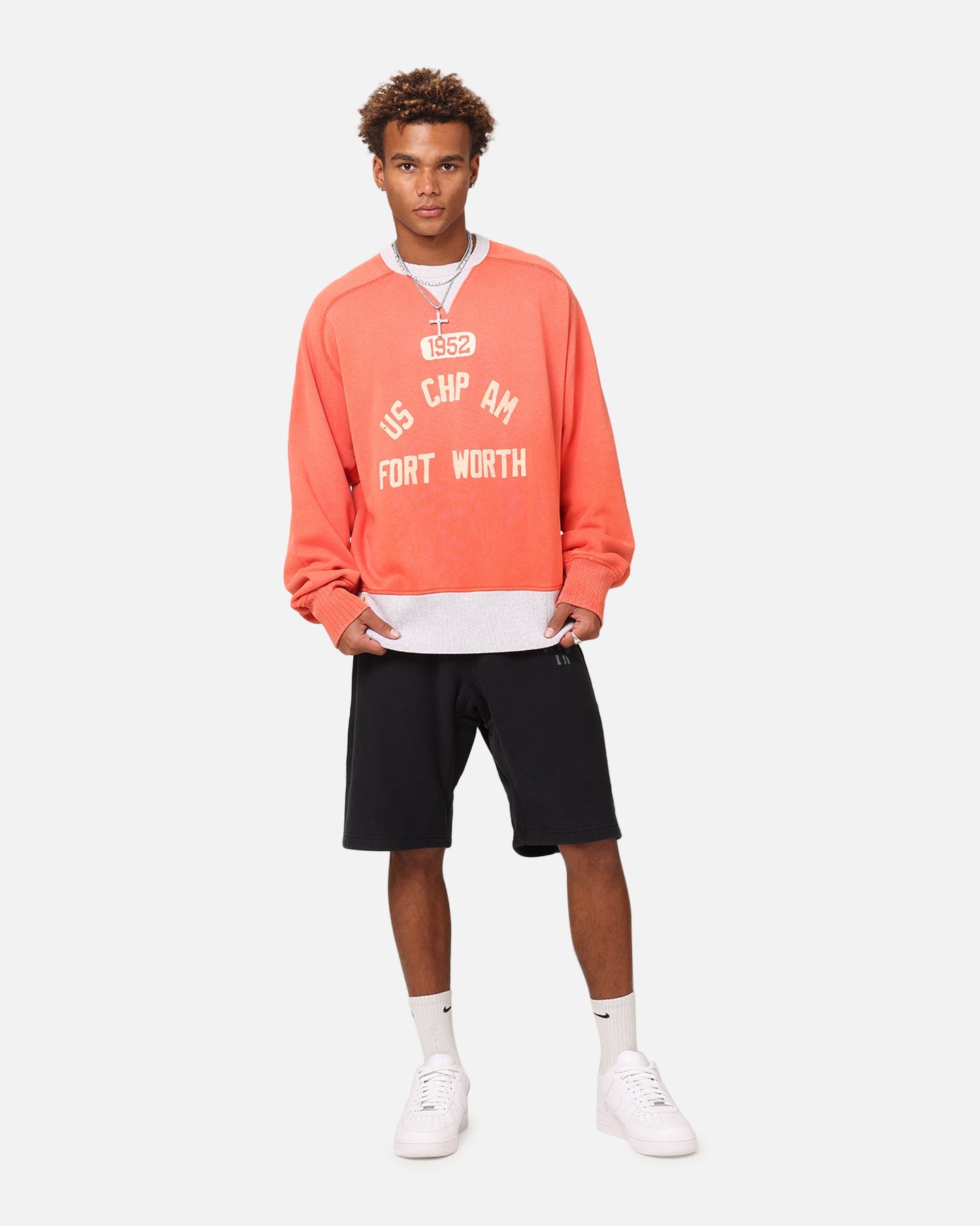 Champion 50's Saddle Crew Sweatshirt Team Red Scarlet