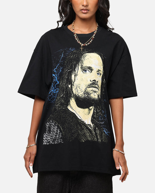 American Thrift X The Lord Of The Rings Aragorn Heavy T-Shirt Black Style001