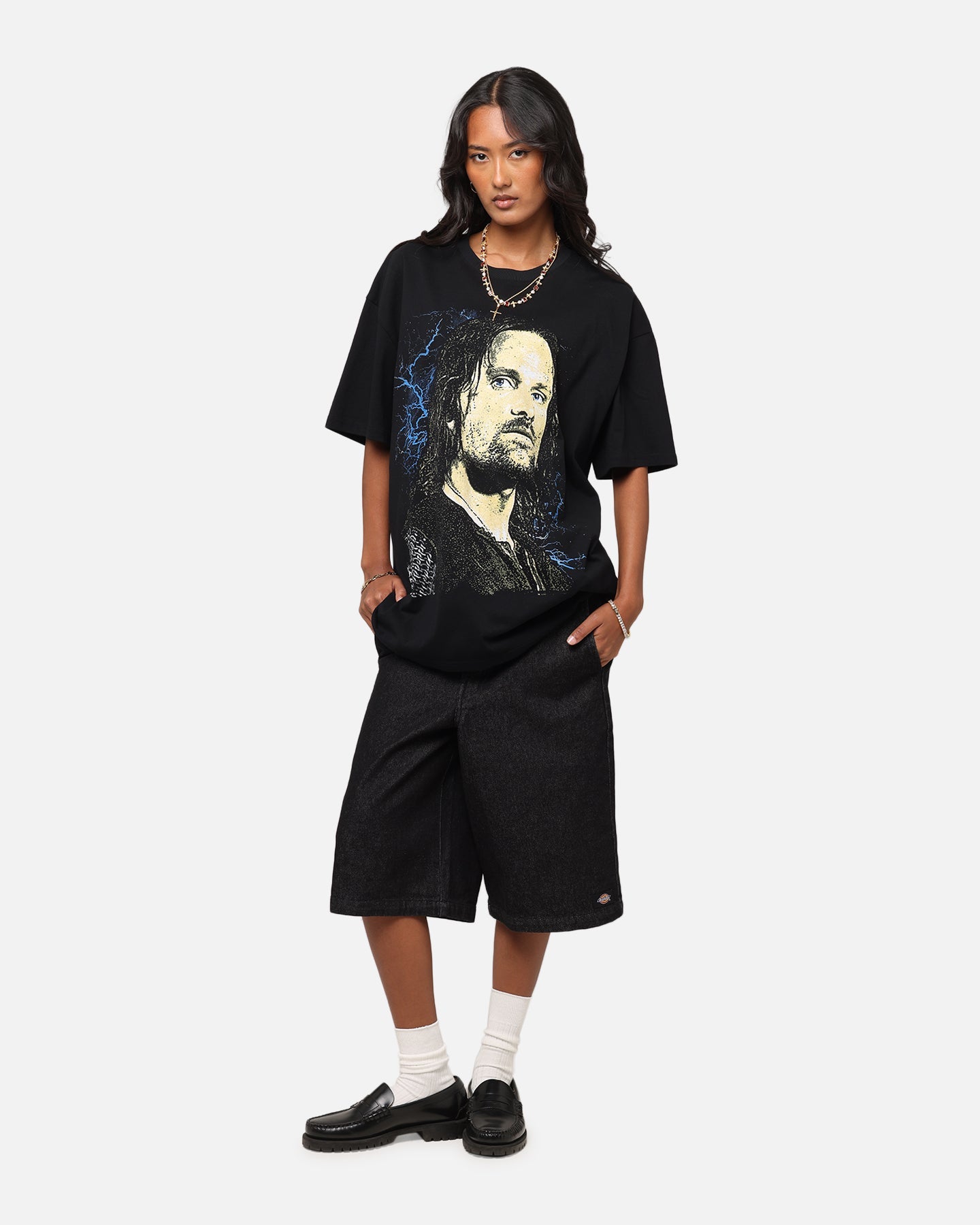 American Thrift X The Lord Of The Rings Aragorn Heavy T-Shirt Black Style001