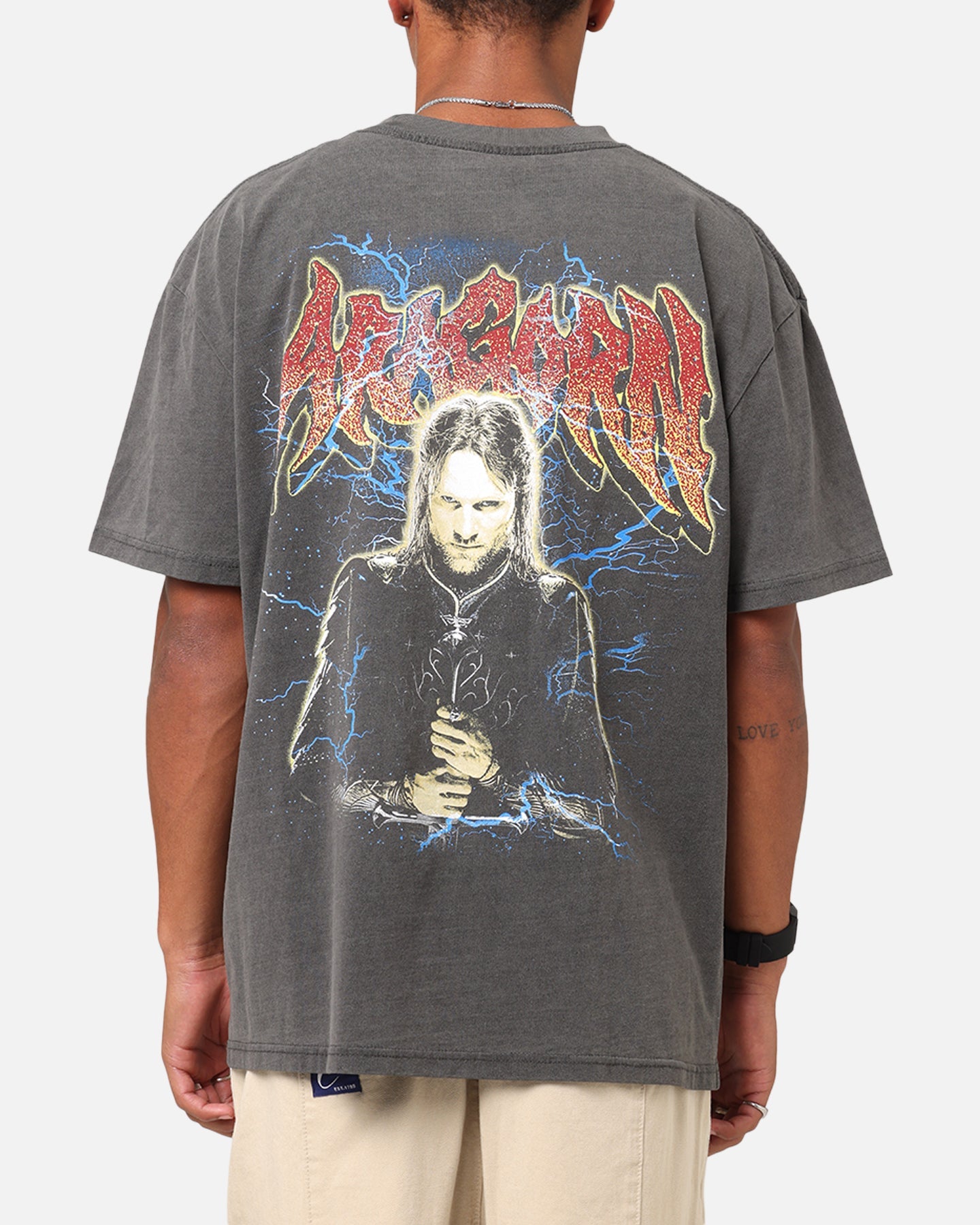 American Thrift X The Lord Of The Ring Aragorn Heavy T-Shirt Black Wash