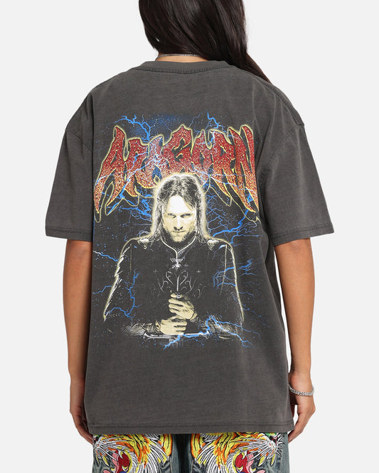 American Thrift X The Lord Of The Ring Aragorn Heavy T-Shirt Black Wash Style001