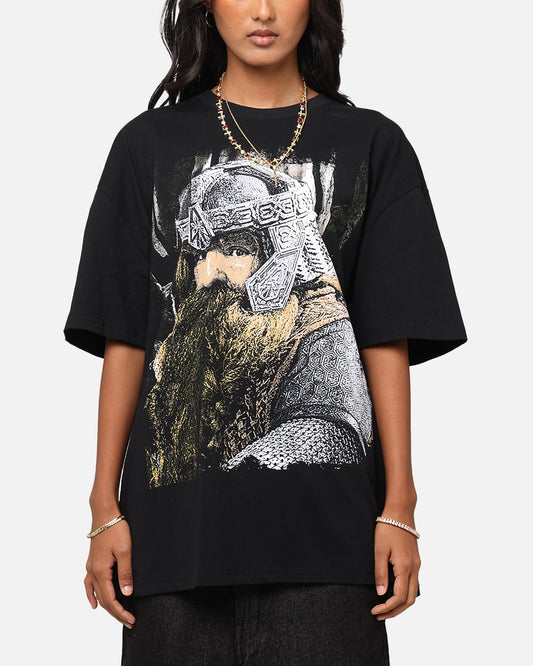 American Thrift X The Lord Of The Rings Gimli Heavy T-Shirt Black Style001