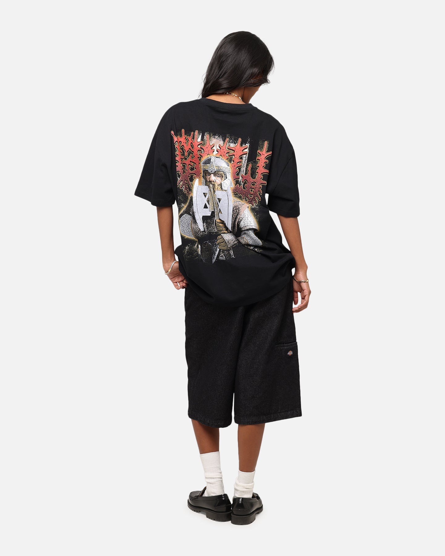 American Thrift X The Lord Of The Rings Gimli Heavy T-Shirt Black Style001