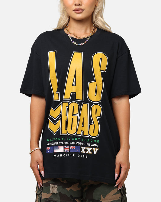 Bleacher Athletic NRL 2025 Las Vegas Round T-Shirt Black Style001