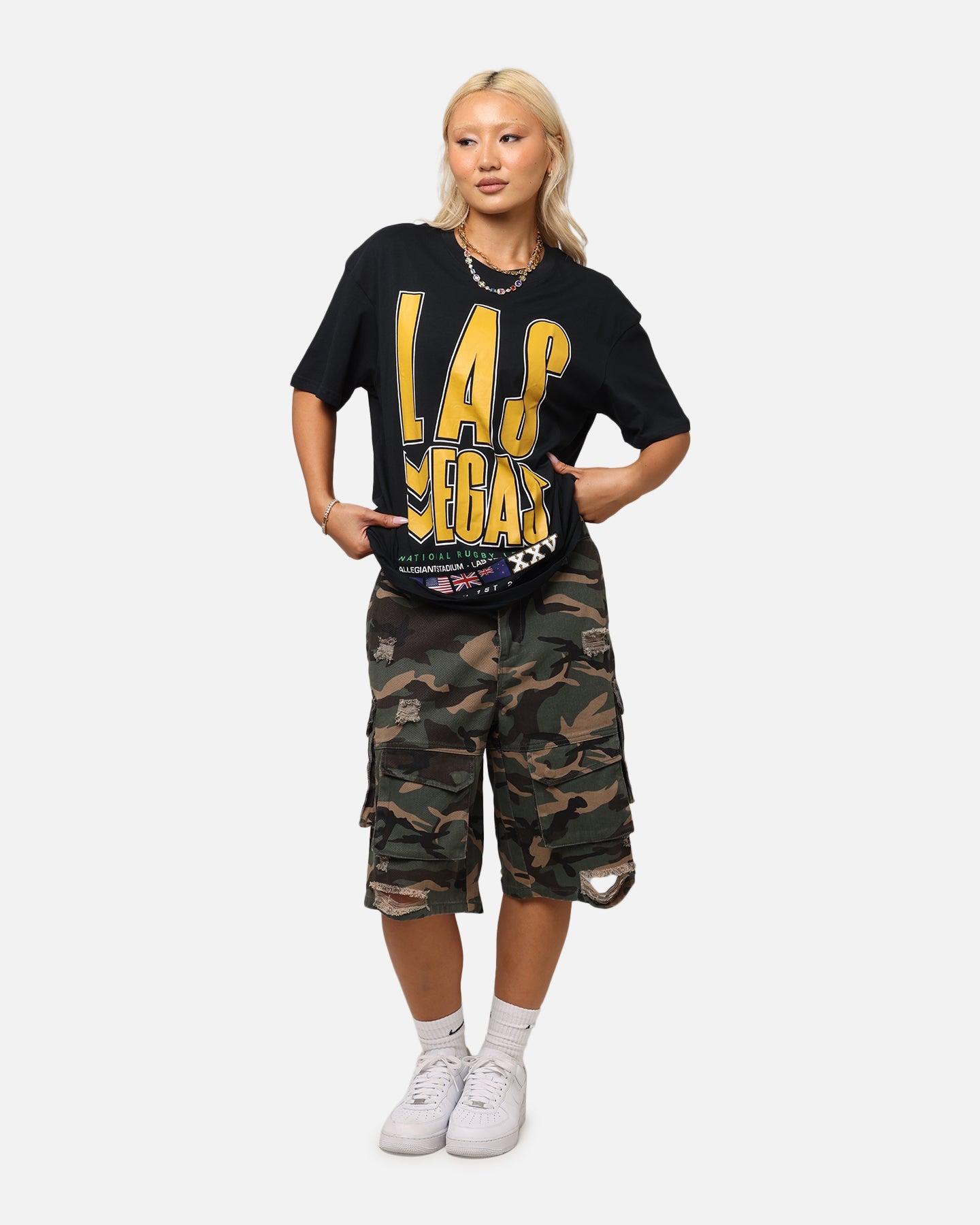 Bleacher Athletic NRL 2025 Las Vegas Round T-Shirt Black Style001