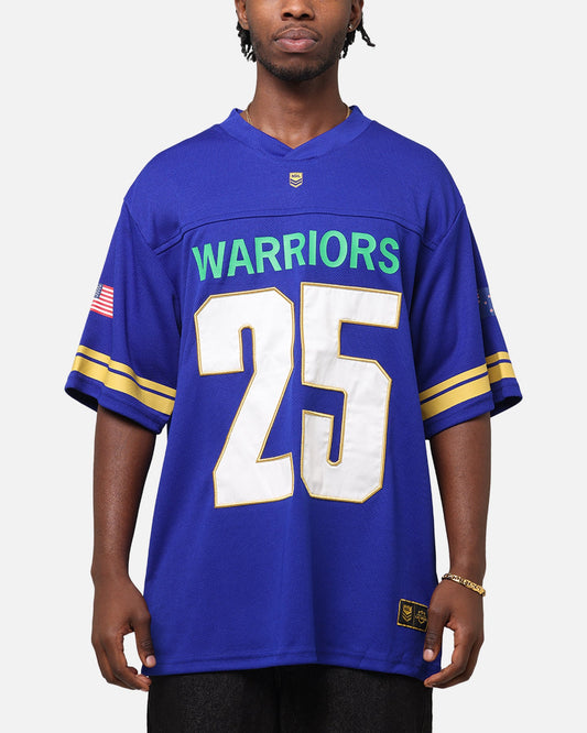 Bleacher Athletic New Zealand Warriors NRL 2025 Las Vegas Round Grid Iron T-Shirt Official Team Colour