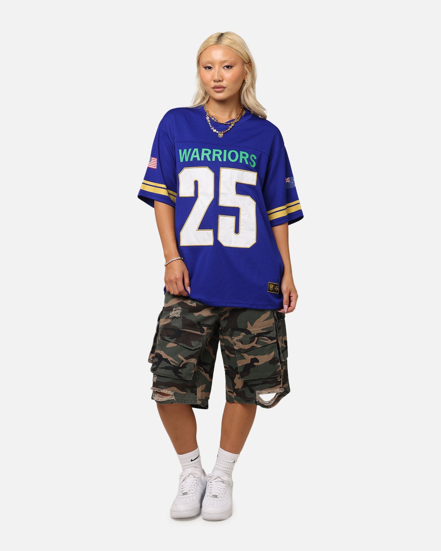 Bleacher Athletic New Zealand Warriors NRL 2025 Las Vegas Round Grid Iron T-Shirt Official Team Colour Style001