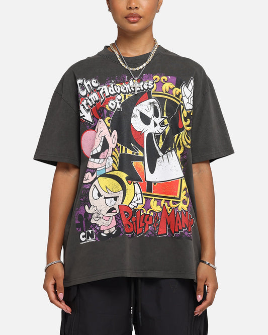 American Thrift X Cartoon Network Grim Adventures Heavy T-Shirt Black Wash Style001