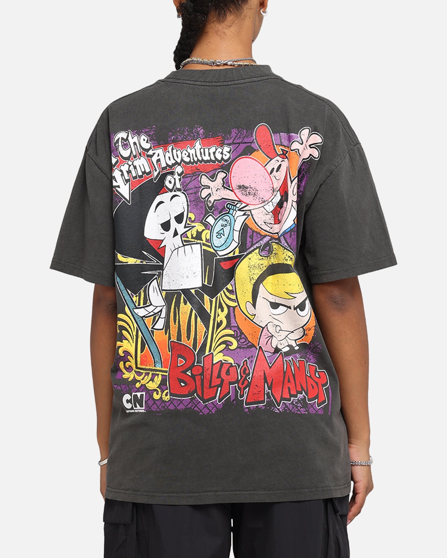 American Thrift X Cartoon Network Grim Adventures Heavy T-Shirt Black Wash Style001