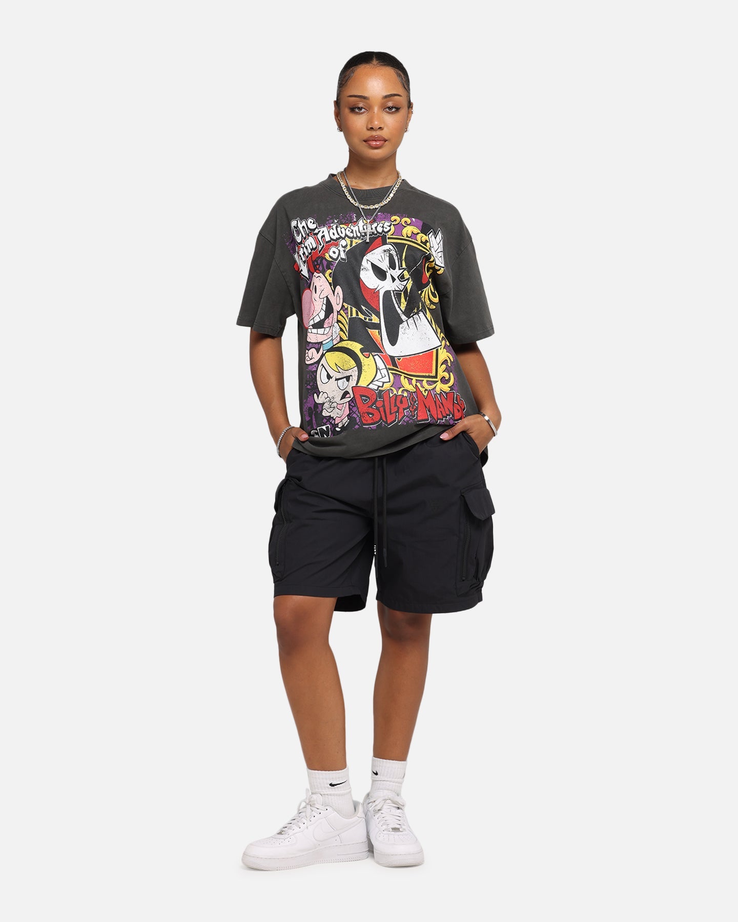 American Thrift X Cartoon Network Grim Adventures Heavy T-Shirt Black Wash Style001