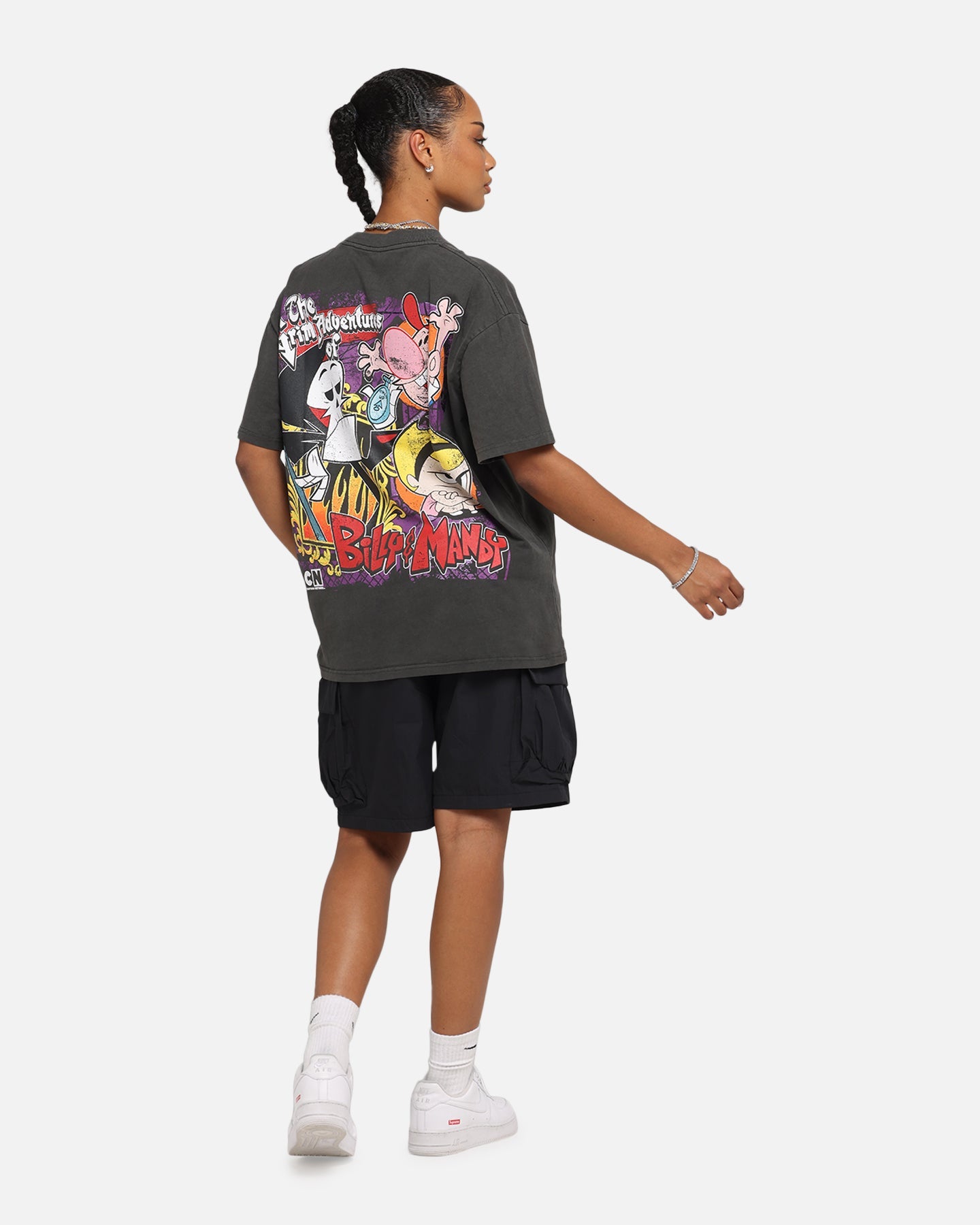 American Thrift X Cartoon Network Grim Adventures Heavy T-Shirt Black Wash Style001