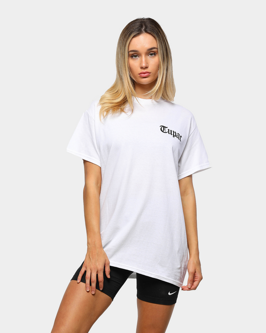 Men's Tupac Frame Photo T-Shirt White Style001