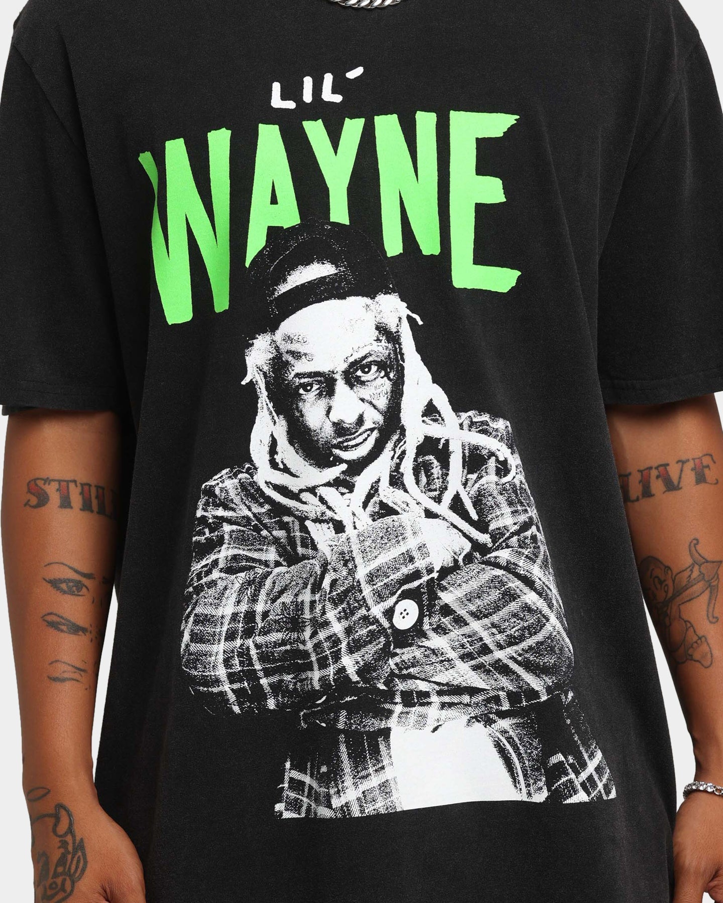 Lil Wayne Green Tour T-Shirt Washed Black