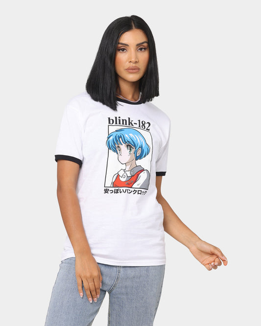 Blink 18 Anime Ringer T-Shirt White/Black Style001
