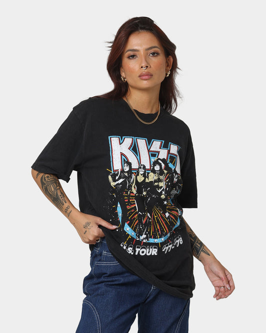 KISS US Tour '77-'78 T-Shirt Black Wash Style001
