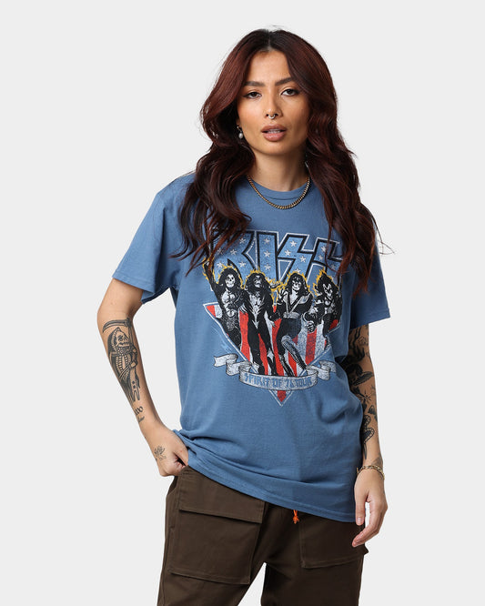 KISS Spirit Of '76 Tour T-Shirt Indigo Blue Style001