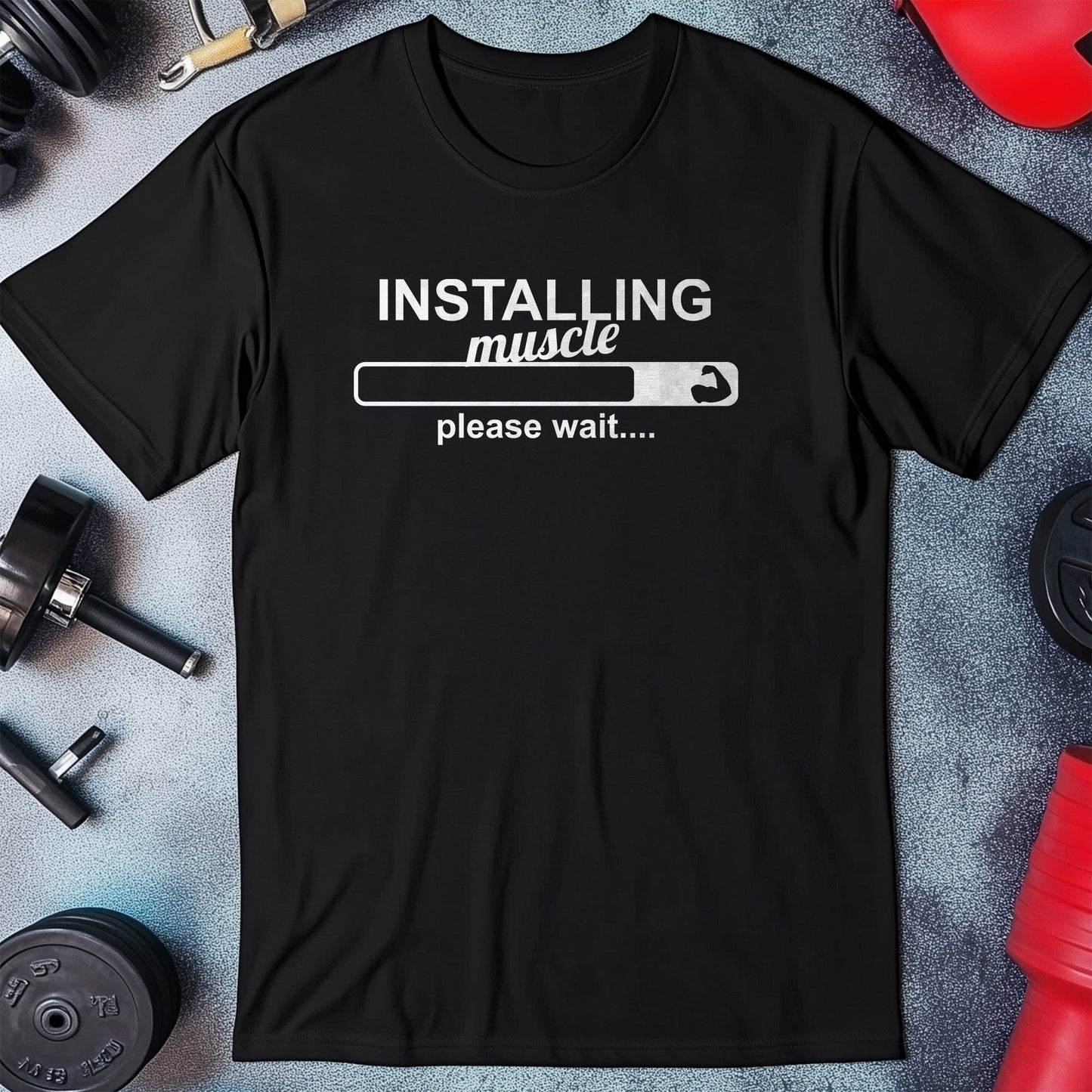 Installing Muscles - Funny T-Shirt