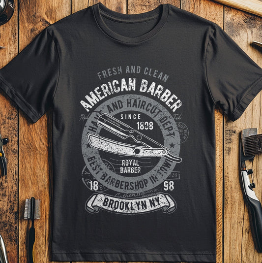 American Barber Razor Blade T-Shirt