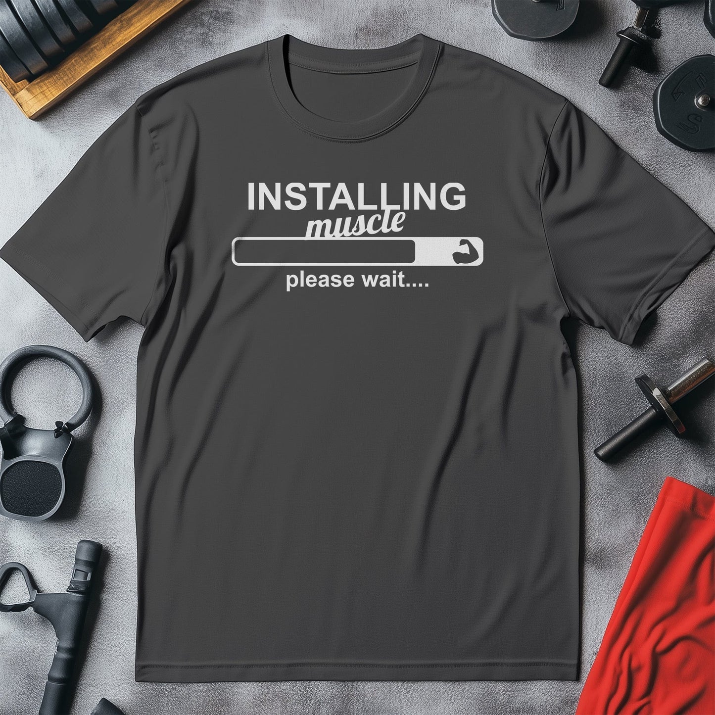 Installing Muscles - Funny T-Shirt