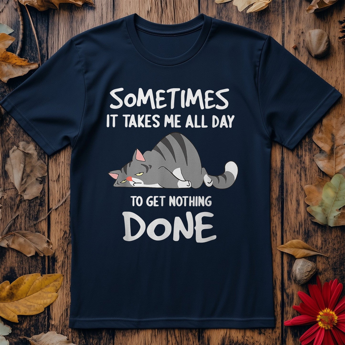 Funny Cat Lazy Joke T-shirt