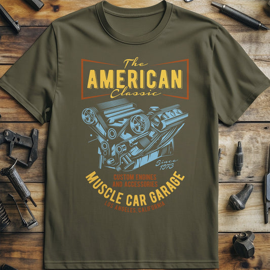 American Classic Muscle Car Garage T-shirt