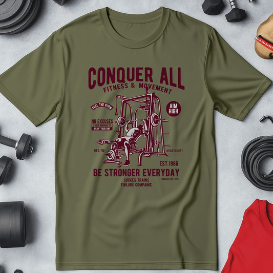 Conquer All Fitness T-Shirt ‚Äì Funny