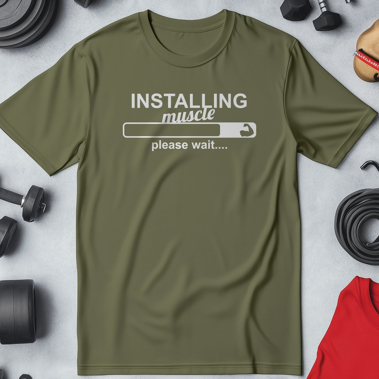 Installing Muscles - Funny T-Shirt