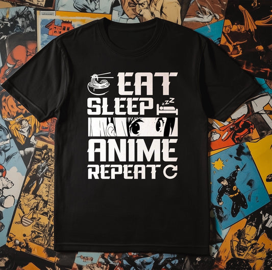 Eat Sleep Anime Repeat 3 T-shirt -