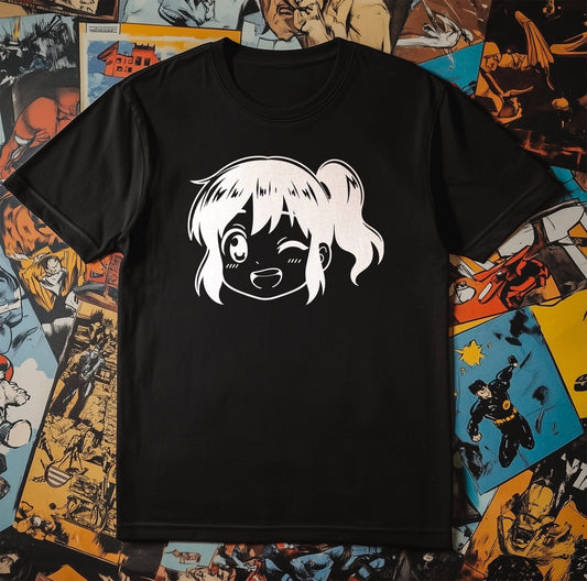 Anime Face Girl T-shirt - Adorable &