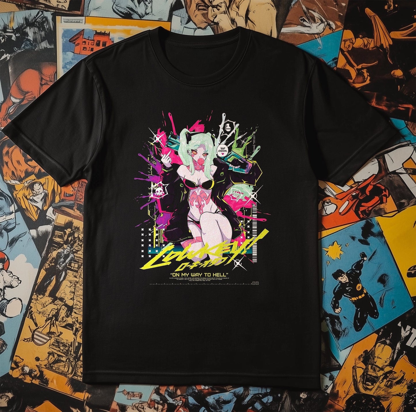 Cyberpunk Anime Girl Art T-shirt