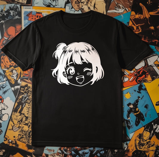 Happy Anime Face T-shirt - Cheerful