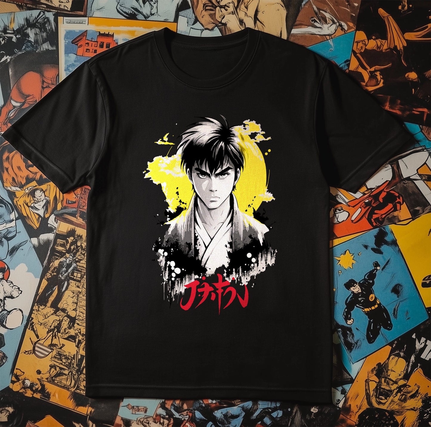 Yellow Sun Anime Man T-shirt
