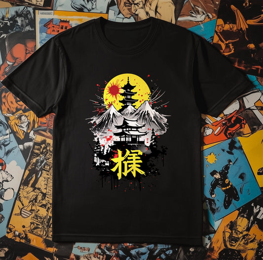 Yellow Sun Mountain Anime T-shirt