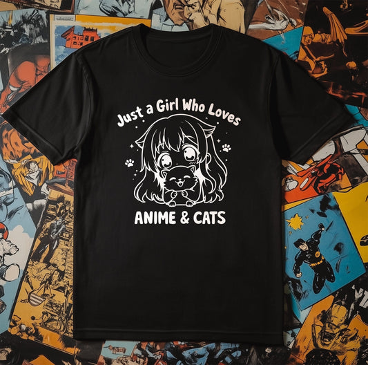 Girl Anime Cats T-Shirt -