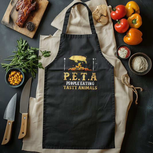 BBQ T-Shirt (12) - Purr-fectly Funny Cat with Knife! 100% Cotton, Unisex Design. For grill masters and feline fanatics!