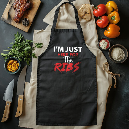 "I'm Just Here for the Ribs" T-shirt - Rib-tickling Fun! 100% Cotton Unisex Design, Perfect for BBQ Lovers & Meat Enthusiasts!