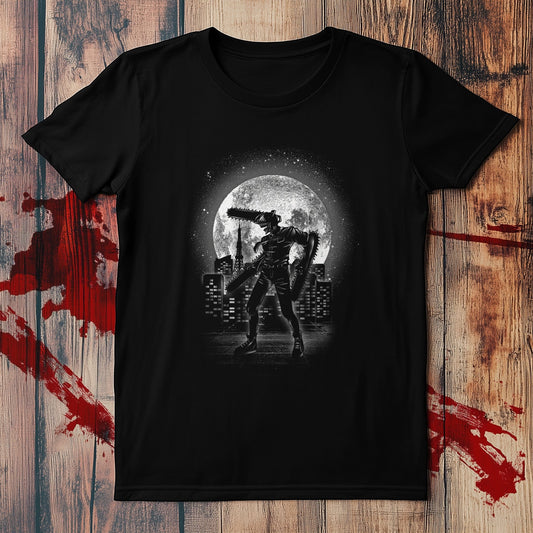 Moonlight Chainsaw Zombie T-shirt