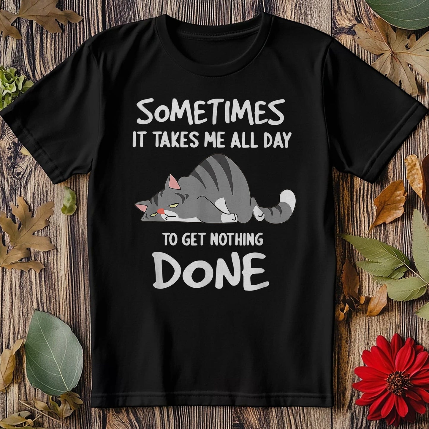 Funny Cat Lazy Joke T-shirt
