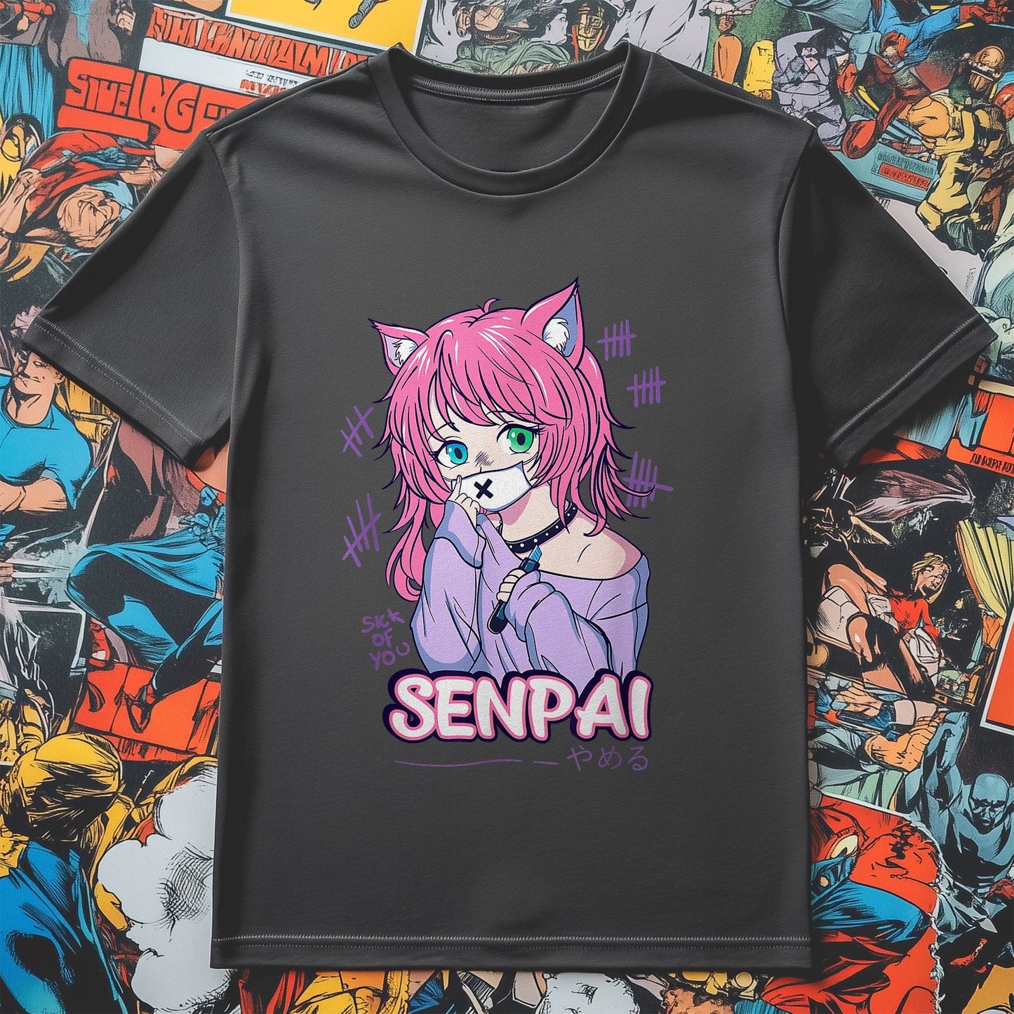 Kawaii Anime Neko Girl T-Shirt
