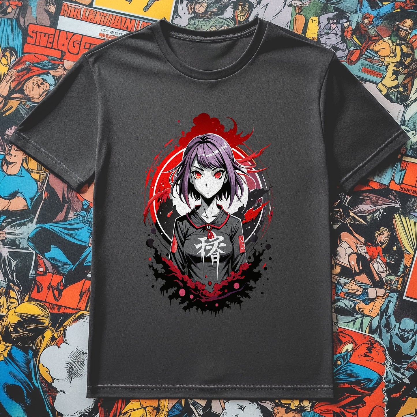 Purple Hair Anime Girl T-shirt