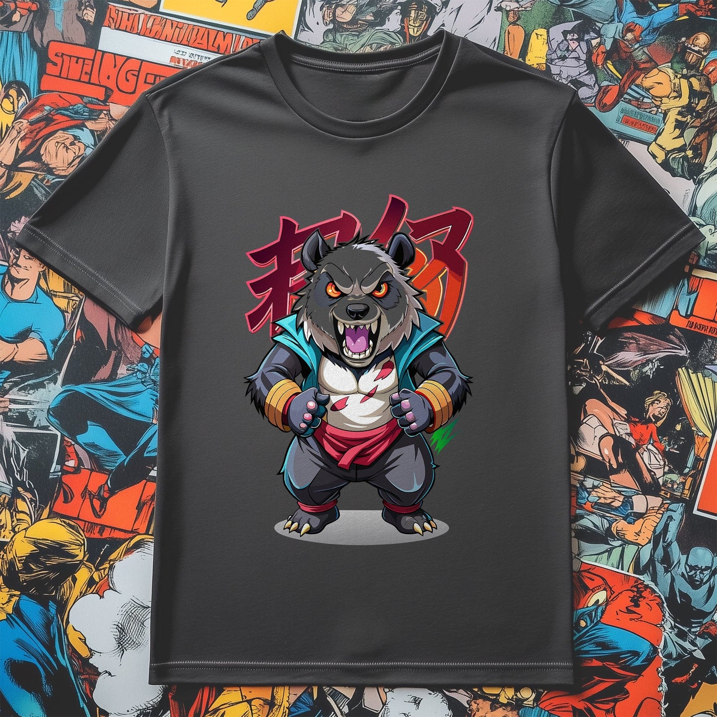 Fighting Panda Anime T-Shirt