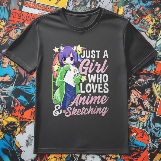 Anime Girl T-Shirt Just A Girl Who Loves Drawing Anime
