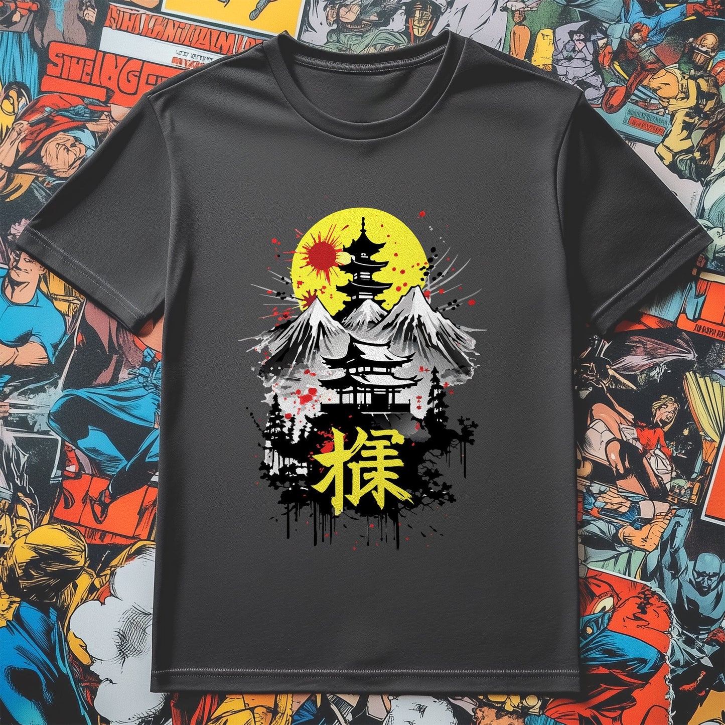 Yellow Sun Mountain Anime T-shirt