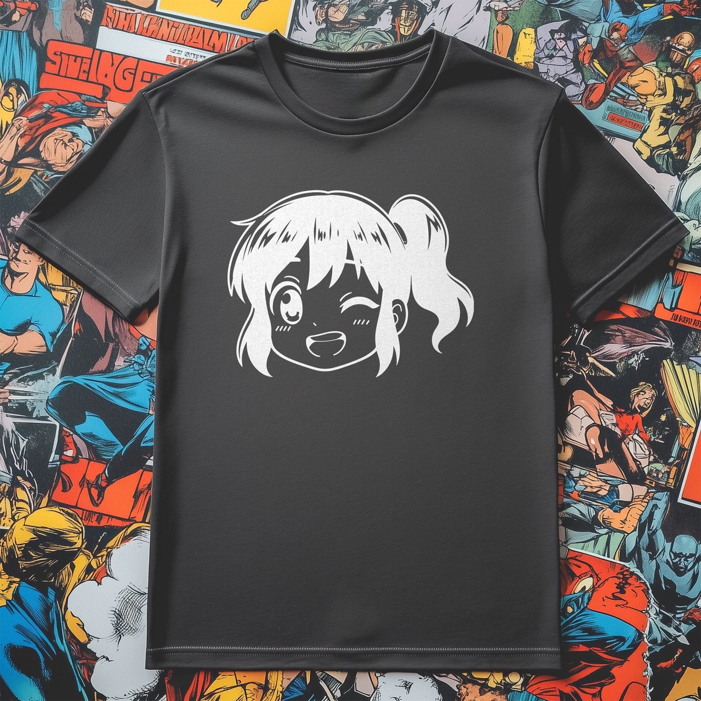 Anime Face Girl T-shirt - Adorable &