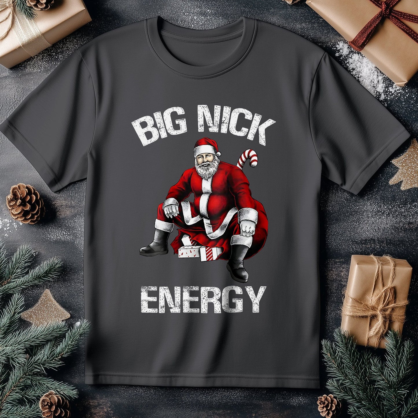 Big Nick Energy Funny Santa T-Shirt