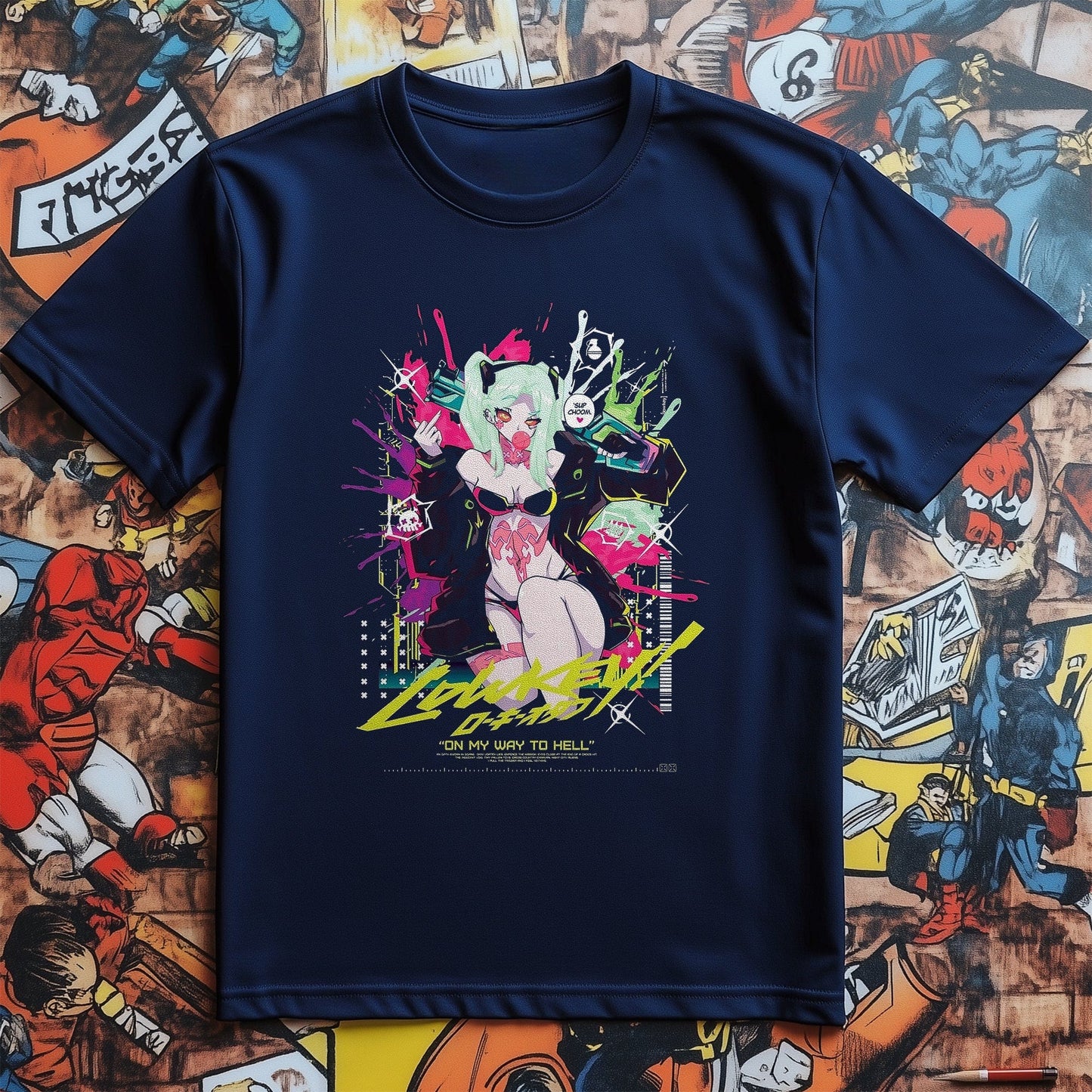 Cyberpunk Anime Girl Art T-shirt
