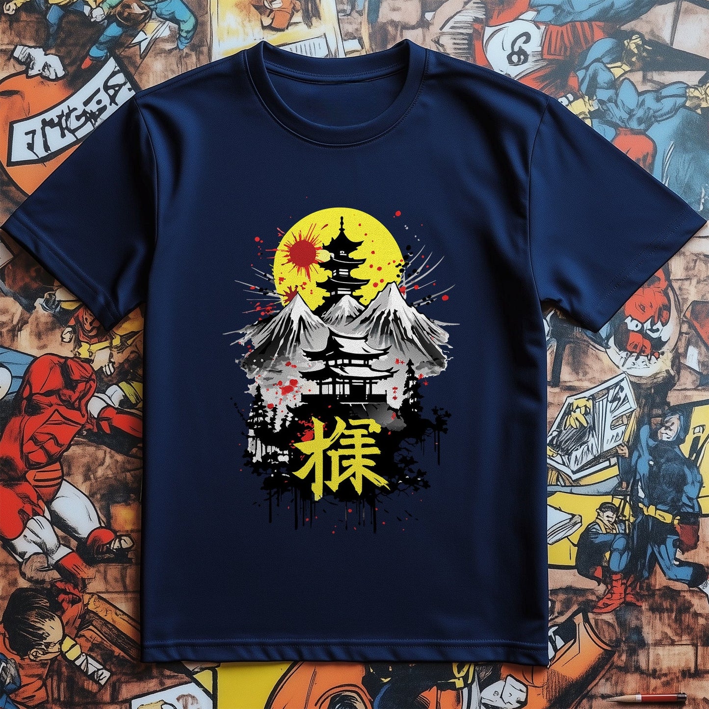 Yellow Sun Mountain Anime T-shirt